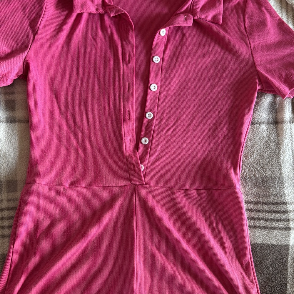 Pink Button-Up Shein Romper